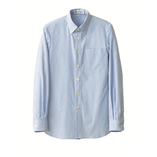 【セブンユニフォーム】ボタンダウンシャツ（男女兼用）サイズ：SS～5L カラー：ホワイト×サックス,ホワイト×ネイビー