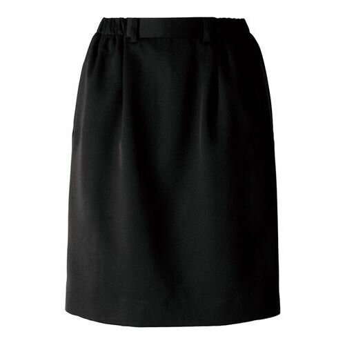 商品名：スカート〔脇ゴム入り〕サイズ：7～19生地：カシミヤドスキン素材1：ポリエステル//混率：100%機能：制電性商品仕様：裏地付 脇ゴム入 ベルトループ付 後ろファスナー開き 後ベント /デザインポイント：・ワンタックスカートひざ下・...