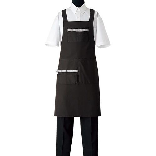 商品名：リバーシブルエプロンサイズ：フリーカラー：エンジ,ブラック生地：タッサー/【裏面】コードレーン素材1：ポリエステル//混率：65%素材2：綿//混率：35%注意事項：この商品は洗濯方法によっては色落ちが発生することがあります。 漂白剤の使用はお避けください。//商品仕様：リバーシブル【表面】左右胸ポケット大(口巾8.5cm×深さ13cm)左右胸ポケット小(口巾8.5cm×深さ6.5cm)左右前ポケット大(口巾20.5cm×深さ21.5cm)右前ポケット小(口巾10cm×深さ7.5cm)ループ（7）【裏面】左右前ポケット(口巾20.5cm×深さ21.5cm)//デザインポイント：・胸当てリバーシブルエプロン・後ろ結び・表/前胸ポケット、前胸ループ、前腰ポケット・前腰ペン刺しポケット・前腰ループ・裏/前ポケット※フリー以外のサイズは受注生産となっております。金額は別途お問合せください。サイズフリー前中心丈85ウエスト巾77裾巾80肩紐長さ130配送料について【ご注意】画面上の色はブラウザやご使用のパソコンの設定により実物と異なる場合があります。