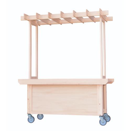 Interior Accessories - 6-024-01/イベント販売台 パーゴラ付(無塗装) 約幅165×奥行75×高さ200cm、テーブル高さ約80cm/業務用/新品/送料別途見積