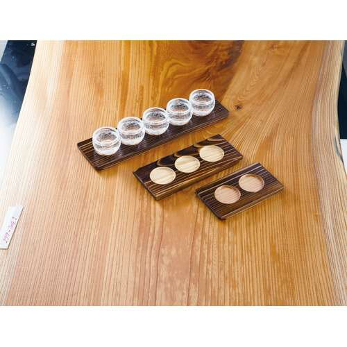 樂天商城 - 利き酒トレイ(焼杉)2穴/業務用/新品/小物送料対象商品