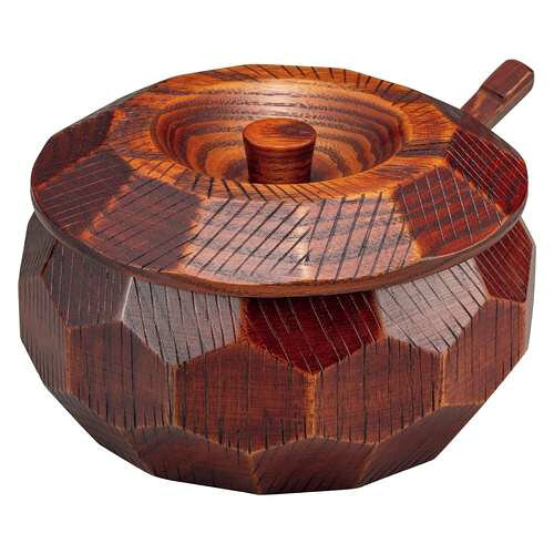 Boiled Rice Container - 摺り漆木製飯器セット(蓋付)大・しゃもじ付/業務用/新品/小物送料対象商品