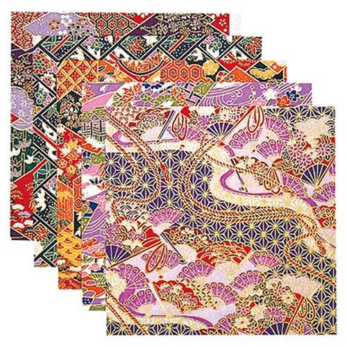 友禅和紙 雅・4寸 (100枚入)(各20枚x5柄)/業務用/新品/小物送料対象商品