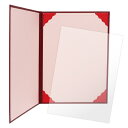 証書ファイル A4 レザー調 濃緋紅 縦320mm×横233mm×奥6mm 業務用/新品/小物送料対象商品