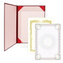 証書ファイル A4 レザー調 証書用紙入り 濃緋紅 縦320mm×横233mm×奥6mm 業務用/新品/小物送料対象商品