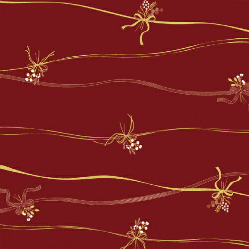 包装紙10枚ロール リボンブーケ赤 半才判 1本10枚巻 縦528mm×横750mm 業務用/新品/小物送料対象商品