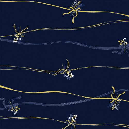 包装紙10枚ロール リボンブーケ紺 半才判 1本10枚巻 縦528mm×横750mm 業務用/新品/小物送料対象商品