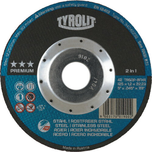 TYROLIT 切断砥石 ディープカット 125X1.2X22.23mm/業務用/新品/小物送料対象商品