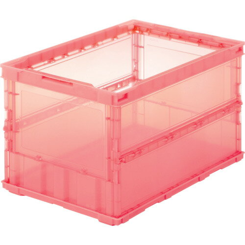 TRUSCO オリコン 薄型折りたたみコンテナ スケルコン 50L 透明レッド 赤/業務用/新品/小物送料対象商品