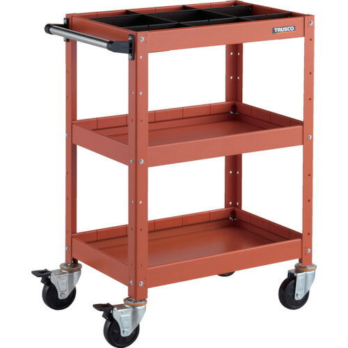 TRUSCO ツールワゴン バーディワゴン 600×400×H880 深3段 1段仕切板付 オレンジ/業務用/新品/送料無料