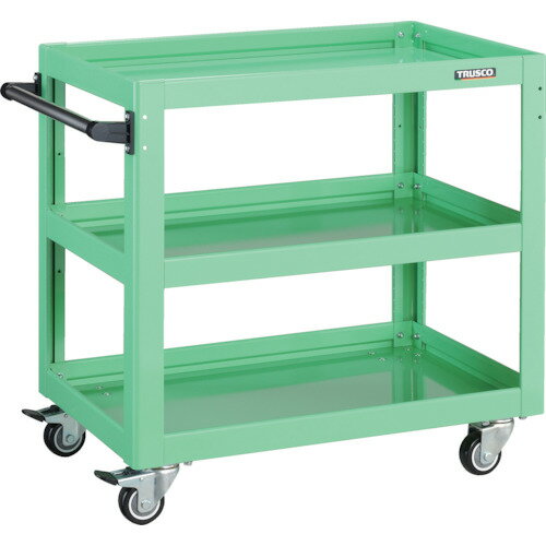 TRUSCO ツールワゴン ドルフィン 750×500 4輪自在 ウレタン車輪 ヤンググリーン/業務用/新品/送料無料