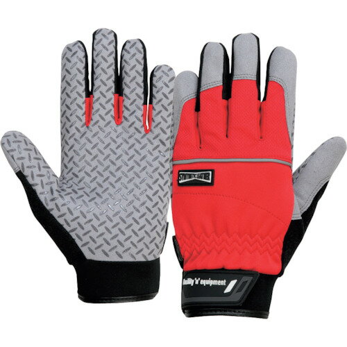 おたふく 超重作業用マイクロファイバー手袋+シリコンゴム レッド L/業務用/新品/小物送料対象商品