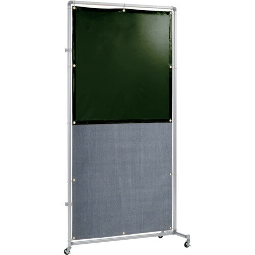 吉野 遮光火花兼用衝立(ダークグリーン×A種シート)1×2 接続型 キャスター/YS-12JC-DG-BW/業務用/新品/送料無料