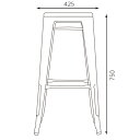 【即納可】GLEEスツール H750 ブラック色 幅425×奥行425×高さ750(mm) 座面高さ：750(mm)/業務用/新品/送料無料 3