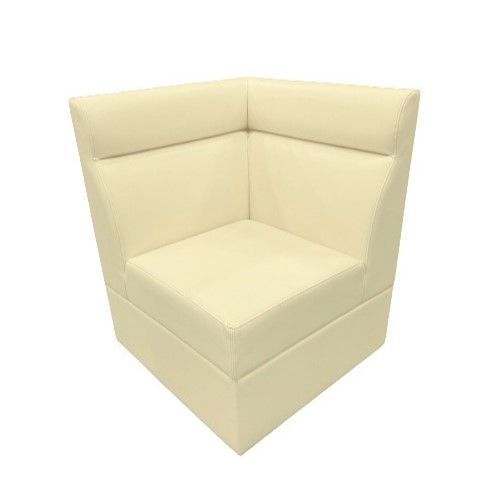 業務用椅子 新品 ボックスソファ コーナー ホワイト レザー 幅600×奥行600×高さ750(mm)/送料無料/テンポス(3)