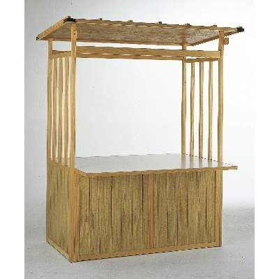 業務用/新品 組立式屋台 木目化粧合板 11-455-2 幅1700×奥行1050×高さ2100(mm) 送料別