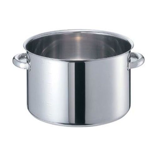 半寸胴鍋 モリブデンジII 蓋無 （目盛付） 30cm 【 業務用 】【送料無料】 /テンポス