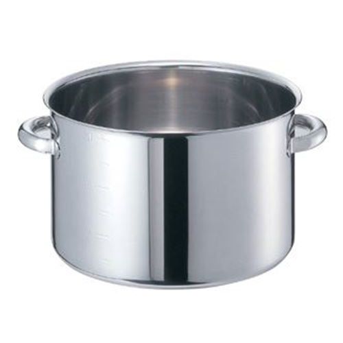 半寸胴鍋 モリブデンジII 蓋無 （目盛付） 45cm 【 業務用 】【送料無料】 /テンポス