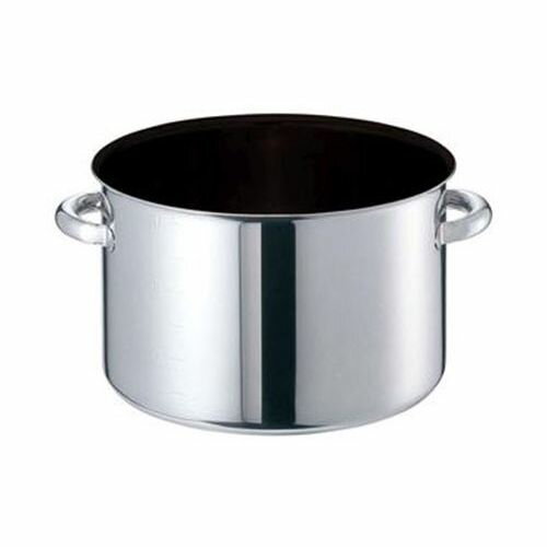 半寸胴鍋 モリブデンジII プラス 蓋無 (目盛付) 21cm 【 業務用 】【送料無料】 /テンポス