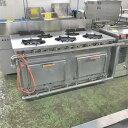 【業界最長1年保証】【中古】5口ガスレンジ タニコー S-TGR-150A 幅1500×奥行750×高さ800 都市ガス 【送料別途見積】【業務用】【飲食店 店...