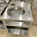 【中古】作業台 丸穴天板 幅550×奥行750×高さ820 【送料別途見積】【業務用】【飲食店 店舗 厨房機器 作業台 業務用作業台】