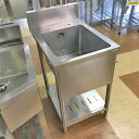 【中古】一槽シンク 幅500×奥行700×高さ800 【送料別途見積】【業務用】【飲食店 店舗 厨房機器 作業台 業務用作業台】