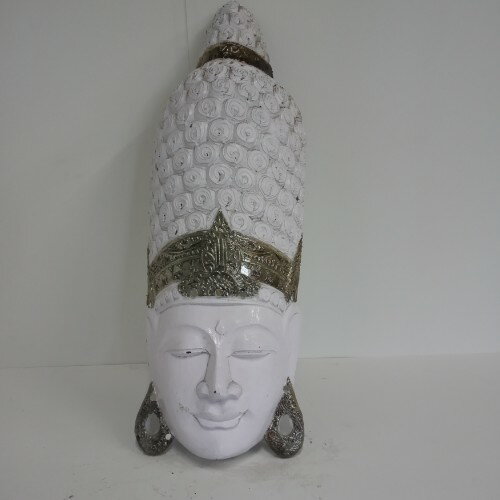 【中古】大仏お面 白顔 幅280×奥行120×高さ820 【送料別途見積】【業務用】【飲食店 店舗 店舗備品 壁..