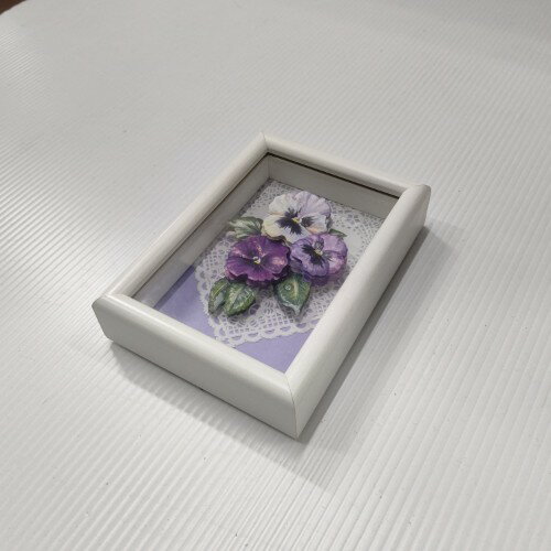 【中古】額 パンジー 幅120×奥行35×高さ170 【送料無料】【業務用】【飲食店 店舗 店舗備品 壁面 ディスプレイ雑貨】