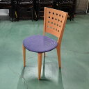 【中古】洋風イス ナチュラル 座青 幅460×奥行490×高さ820 【送料無料】【業務用】【飲食店 店舗 厨房機器 イス 業務用イス】