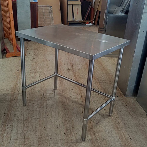 【中古】作業台 三方枠 穴あり BGなし 幅830×奥行600×高さ790 【送料別途見積】【業務用】【飲食店 店舗 厨房機器 作業台 業務用作業台】