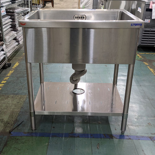 【中古】一槽シンク BGなし 幅750×奥行600×高さ850 【送料別途見積】【業務用】【飲食店 店舗 厨房機器 一槽シンク 業務用一槽シンク】