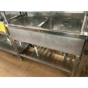 【中古】二槽シンク BGあり 幅1000×奥行450×高さ800 【送料無料】【業務用】【飲食店 店舗 厨房機器 二槽シンク 業務用二槽シンク】