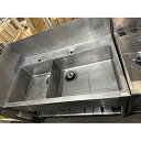 【中古】二槽シンク BGあり 幅1300×奥行750×高さ800 【送料別途見積】【業務用】【飲食店 店舗 厨房機器 二槽シンク 業務用二槽シンク】