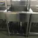 【中古】一槽シンク BGあり 幅600×奥行750×高さ830 【送料別途見積】【業務用】【飲食店 店舗 厨房機器 一槽シンク 業務用一槽シンク】