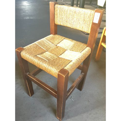 【中古】和風イス 背付き(縄) 幅340×奥行340×高さ440 【送料無料】【業務用】