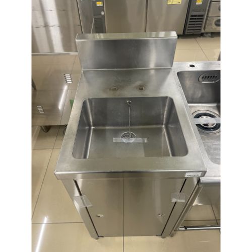 【中古】手洗いシンク BGあり 幅450×奥行630×高さ860 【送料別途見積】【業務用】【飲食店 店舗 厨房機器 特殊シンク 業務用特殊シンク】
