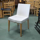 【中古】洋風くるみイス ナチュラル座背白レザー 幅430×奥行520×高さ790 【送料無料】【業務用】【飲食店 店舗 厨房機器 イス 業務用イス】