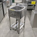 【中古】一槽シンク BGあり 東製作所(アズマ) 幅400×奥行450×高さ800 【送料別途見積】【業務用】【飲食店 店舗 厨房機器 一槽シンク 業務用一槽シンク】