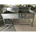 【中古】二槽シンク BGあり 幅1500×奥行750×高さ800 【送料別途見積】【業務用】【飲食店 店舗 厨房機器 二槽シンク 業務用二槽シンク】