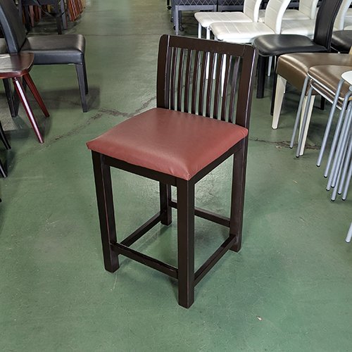 【中古】和風イス 黒座ブラウンレザー 幅390×奥行430×高さ790 【送料無料】【業務用】【飲食店 店舗 厨房機器 カウンターチェア 業務用カウンターチェア】