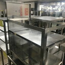 【中古】変形コンロ台 BGあり 幅550×奥行900×高さ600 【送料別途見積】【業務用】【飲食店 店舗 厨房機器 ガス台 業務用ガス台】