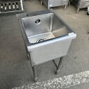 【中古】一槽シンク BGなし 幅380×奥行450×高さ800 【送料別途見積】【業務用】【飲食店 店舗 厨房機器 一槽シンク 業務用一槽シンク】