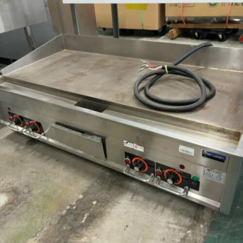 【業界最長1年保証】【中古】電気グリドル マルゼン MEG-126 幅1200×奥行600×高さ800 三相200V 【送料..