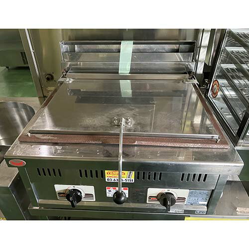 【中古】ガス餃子焼器 マルゼン MGZ-066 幅600×奥行600×高さ250 LPG(プロパンガス) 【送料別途見積】【..