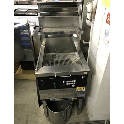 【中古】ガス式フライヤー ホシザキ FL-18A-GA 幅450×奥行600×高さ820 都市ガス 【送料別途見積】【業..