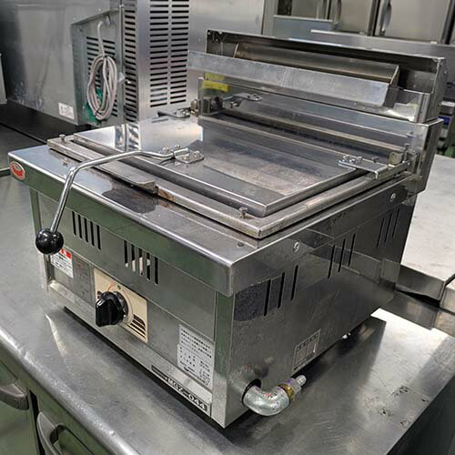 【中古】ガス餃子焼器 マルゼン MGZ-044 幅450×奥行450×高さ270 LPG(プロパンガス) 【送料別途見積】【..