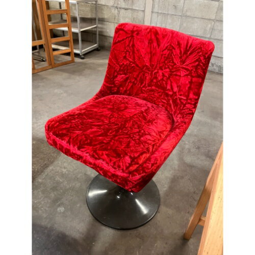 【中古】エンジ布貼カウンターイス 幅450×奥行520×高さ820 座面高さ：550 【送料無...