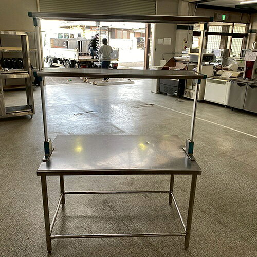 【中古】作業台 上棚付き 幅1200×奥行750×高さ800 【送料別途見積】【業務用】【飲...
