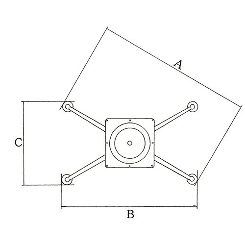 ハヤシ アルミダイキャストテーブル脚 ベースサイズ:A745×B650×C395×【高さ指定可】 品番:HC-XN-750 塗装カラー:18 ポール:76φ/送料別 [3]