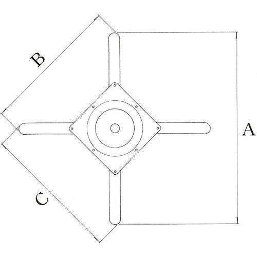 ハヤシ アルミ鋳物テーブル脚 ベースサイズ:A700×B505×C505×【高さ指定可】 品番:DC-CK-690 塗装カラー:14AM ポール:60φ/送料別 [3]